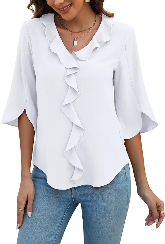 Ruffle Blouse Summer Outfit Ideas