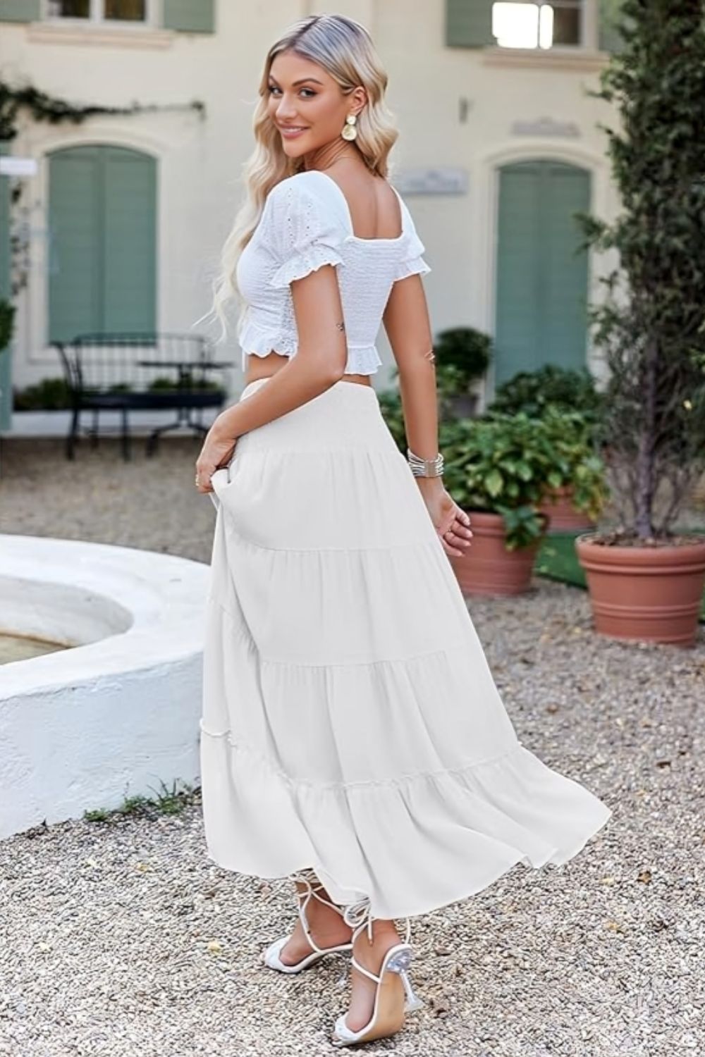 maxi skirt outfit summer