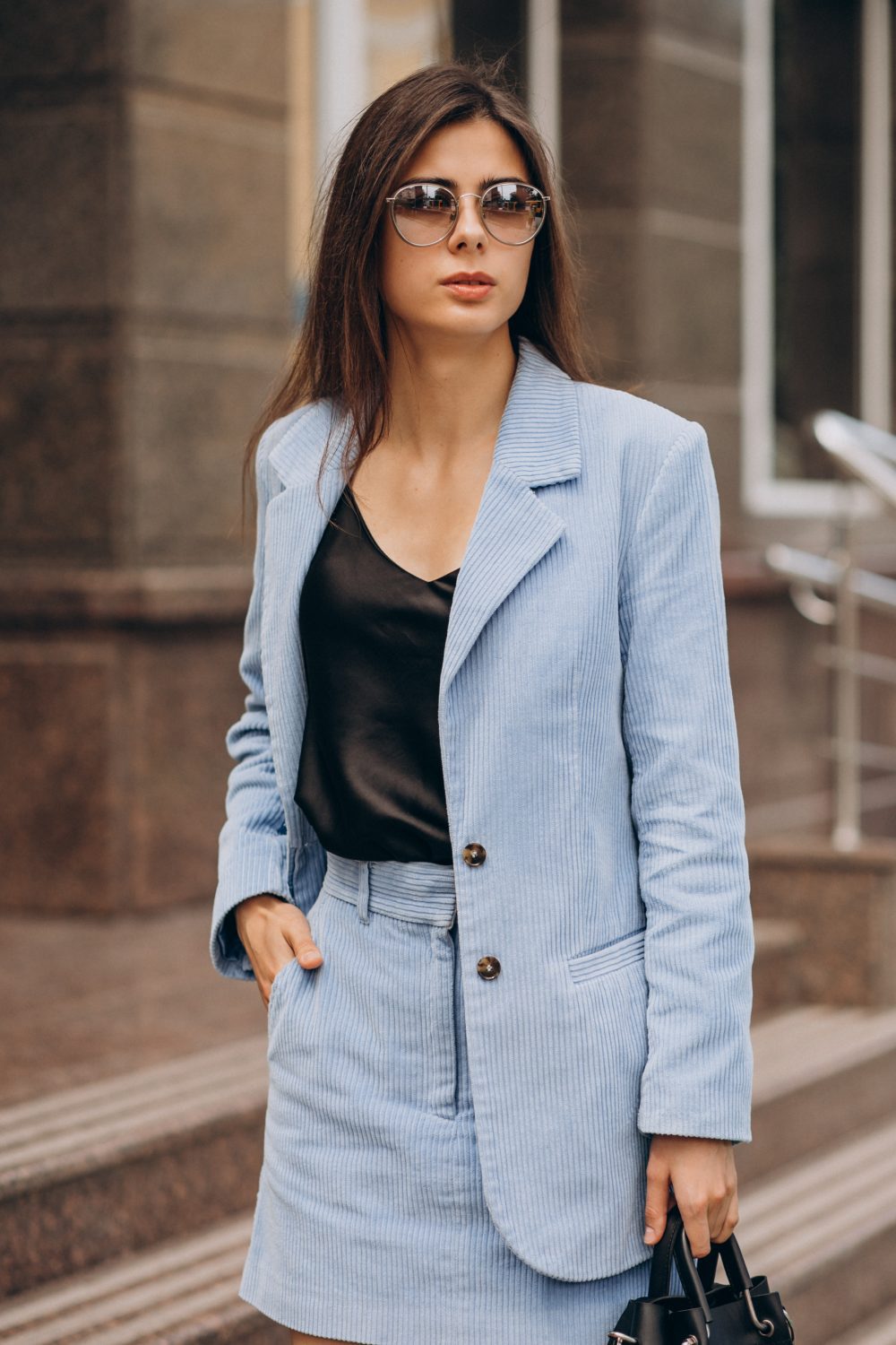business casual outfits skirt and blazer